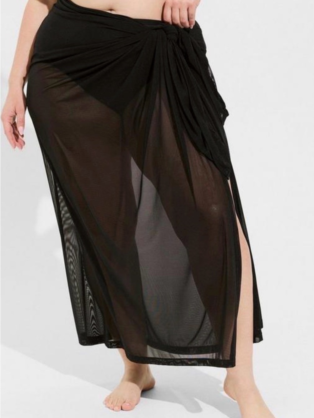 Torrid Black Mesh Sarong Cover Up - Picture 4 of 4